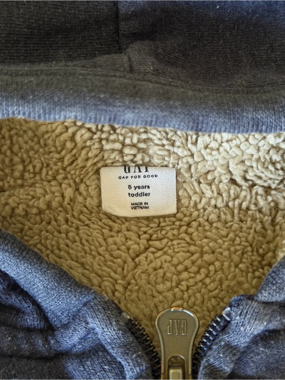 GAP Kids Dark Navy Hooded Zip Fleece Jacket 5T